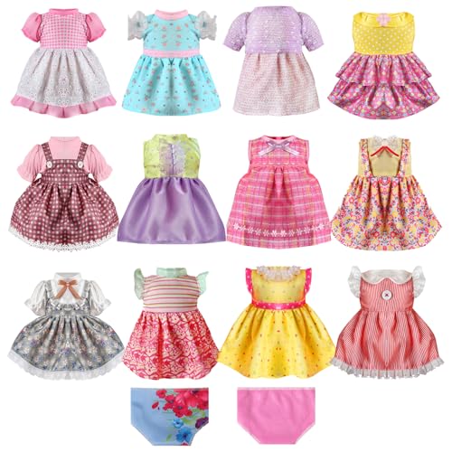 Alive Baby Doll Clothes and Accessories - 12 Sets Girl Doll Princess Dress for 12-14 Inch Dolls - Cute Outfits for Little Girls' Christmas & Birthday