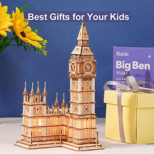 Rolife 3D Wooden Puzzles Big Ben Craft Model Kits For Adults To Build Birthday Gift For Family And Friends #TOP3