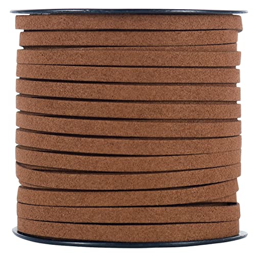 Tenn Well 5Mm Suede Cord, 49 Yards Flat Faux Leather Lace Cord For Necklaces, Bracelets, Jewelry Making, Beading And Diy Crafts (Brown) #TOP30