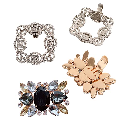 Polkar Elegant Rhinestone Crystal Metal Shoe Clips Shoe Buckle For Wedding Party Decoration (Shoe Clip Round) #TOP1