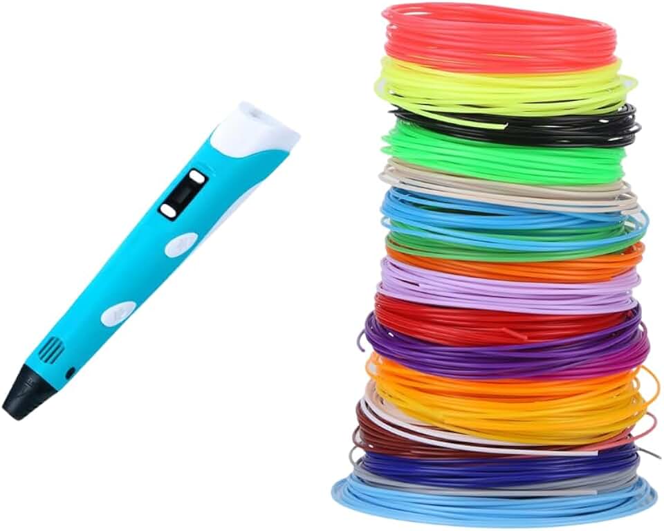 KIT Caneta 3D Mais Pacote Com 20 Cores De Filamento Impressora Portátil, Velocidade Ajustável
