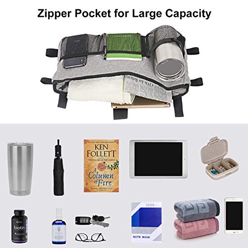 Update Walker Bag Hand Free Storage Bag Walker Attachment Handicap Basket Pouch For Rollator, Wheelchair, Folding Walkers (Grey) #TOP3