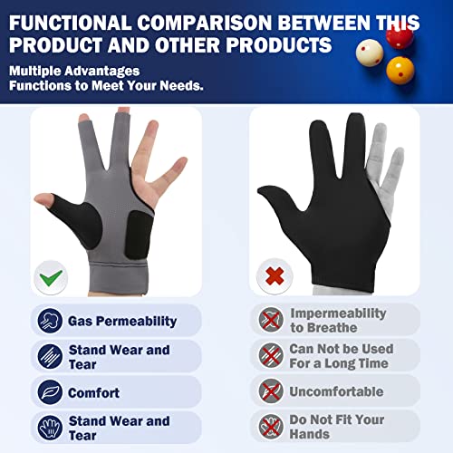 Animsword Breathable And Comfortable Billiard Pool Gloves Fits On Left Hand Or Right Hand For Snooker Cue Sport Glove #TOP4