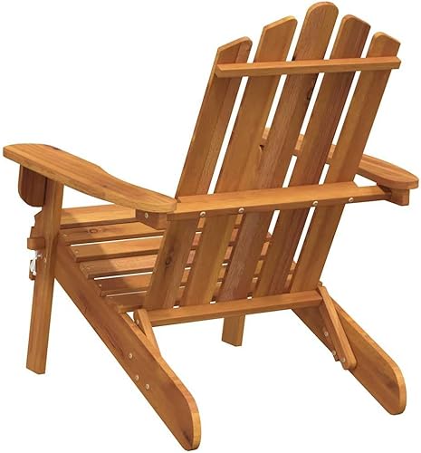 Miniatura 6 de Solid Acacia Wood Folding Adirondack Chair Outdoor Furniture Brown Foldable Garden Lounge Chair for Patio Lawn Backyard Relaxation