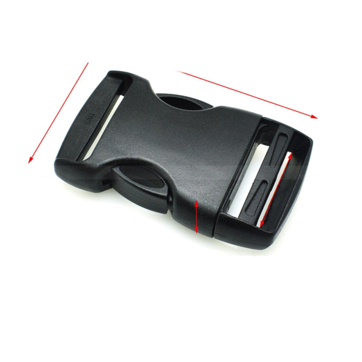 20 mm 25 mm 32 mm 38 mm 50 mm Hebilla de plástico negro arqueado y hebilla de separación interior para correas de mochila Mochila deportiva al aire libre-100 piezas, tamaño de las correas 32 mm