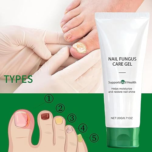 Natural Nail Care Gel, Nail Fungus Treatment Gel, Nutraboost Strengthening Cuticle Serum for Damaged & Brittle Nails, Broken, Cracked & Discolored Nails. 2PCS