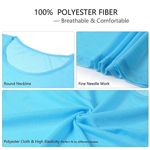 12PCS Soccer Vests Mesh Sports Vest Team Sports Uniform Adults Kids (Adult Blue) - Thumbnail 3