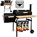 Deuba Grill Barbecue Affumicatore Smoker su Rotelle 2 camere griglia BBQ a Carbone Griglia a carbonella con termometro