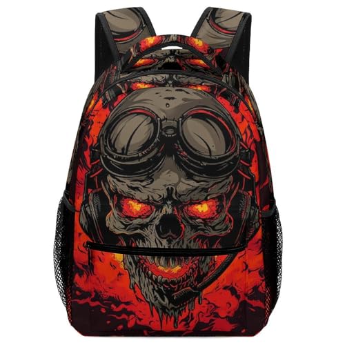 Sac à dos garçons ergonomique avec motif crâne créatif et bretelles confortables
