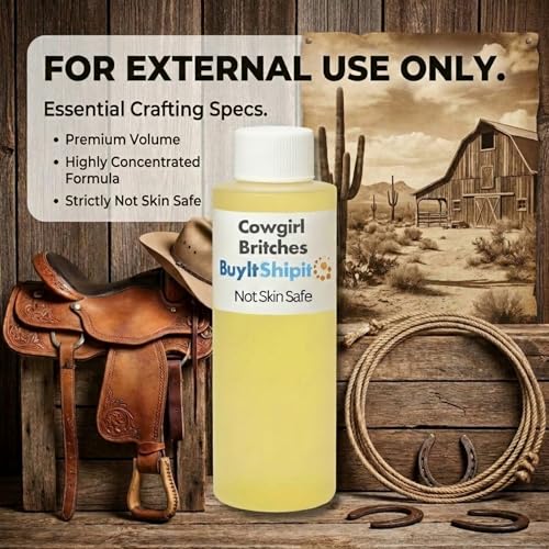 Image of Cowgirl Britches Fragrance from Our Leather Collection - Perfect for Adding Aroma to Freshies, Candles, and Diffusers - 8 Ounces
