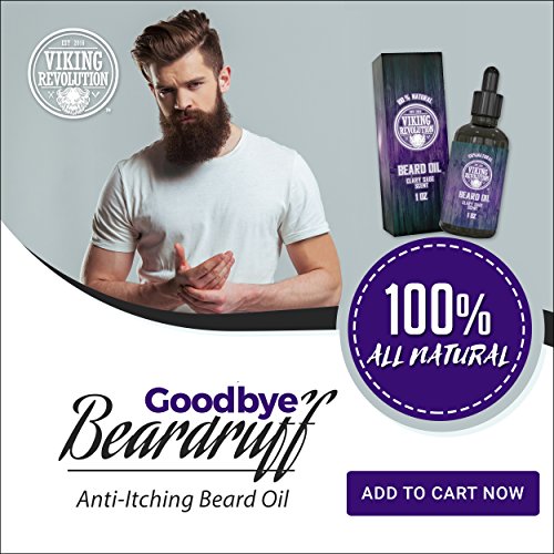 Viking Revolution Beard Oil Conditioner - All Natural Clary Sage Scent With Argan & Jojoba Oils - Promotes Beard Growth - Softens & Strengthens Beards And Mustaches For Men (1 Pack) #TOP1