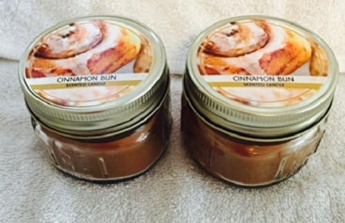 (2 Pack) Scented Mason Jar Candles (Cinnamon Bun)