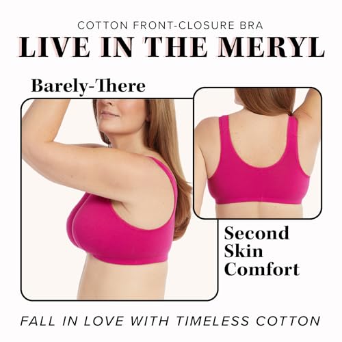 Image of LEADING LADY, Meryl, Front-Closure Cotton Bra, Comfort Sleep for Women, Breathable, Unlined, Full Coverage, Wireless, 36A-56H