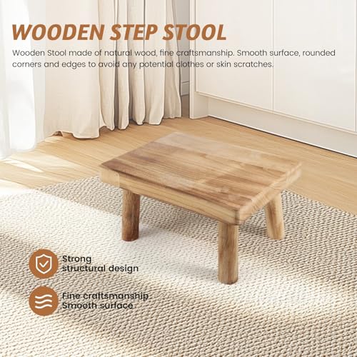 Taburete de madera resistente y duradero de estilo retro alto 3
