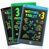 LEYAOYAO 3 Pack LCD Writing Tablet for Kids, 8.5inch Colorful Screen Doodle Pad Drawing Board, Learning Educational Toys Gifts for 3 4 5 6 7 Years Old Girls Boys (Black+Green+Blue)