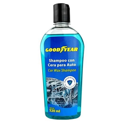 Goodyear Shampoo con Cera para Auto – Car Wax Shampoo 520ml – Limpieza Profunda, Brillo Duradero, Protección de Pintura, Cuidado de Autos, Fácil de Usar