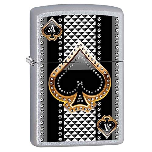 Zippo Ace of Spades Satin Chrome miniatura 1