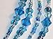 Beaded Eyeglass Chain Handmade Mixed Ocean Blue 6mm Faceted Glass Bead Accents Fancy Ends 28