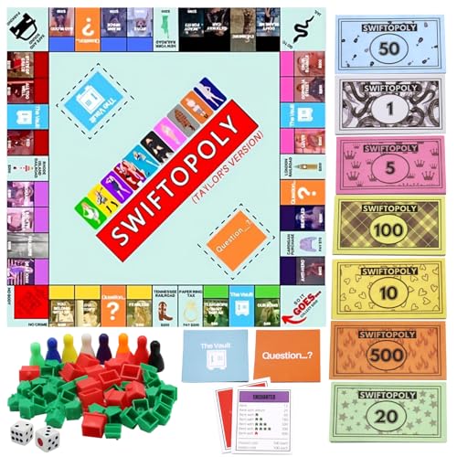 TS Brettspiel TS Board Game Taylor Swift Merch Brettspiel TS opoly Board Game TS Monopoly Brettspiel TS Monopoly Board Games Monopoly Brettspiel für Geburtstage Junggesellenabschiede