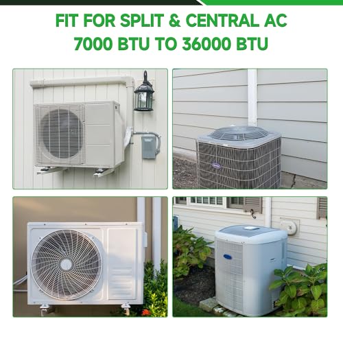 Image of Mini-Split AC Line Set Cover: 4 inch 23 Ft Line Hide for Mini Split Central AC HVAC Heating System - Waterproof PVC Outdoor Pipe Cover Split Unit Line Guard Decorative Refrigerant Line Cover