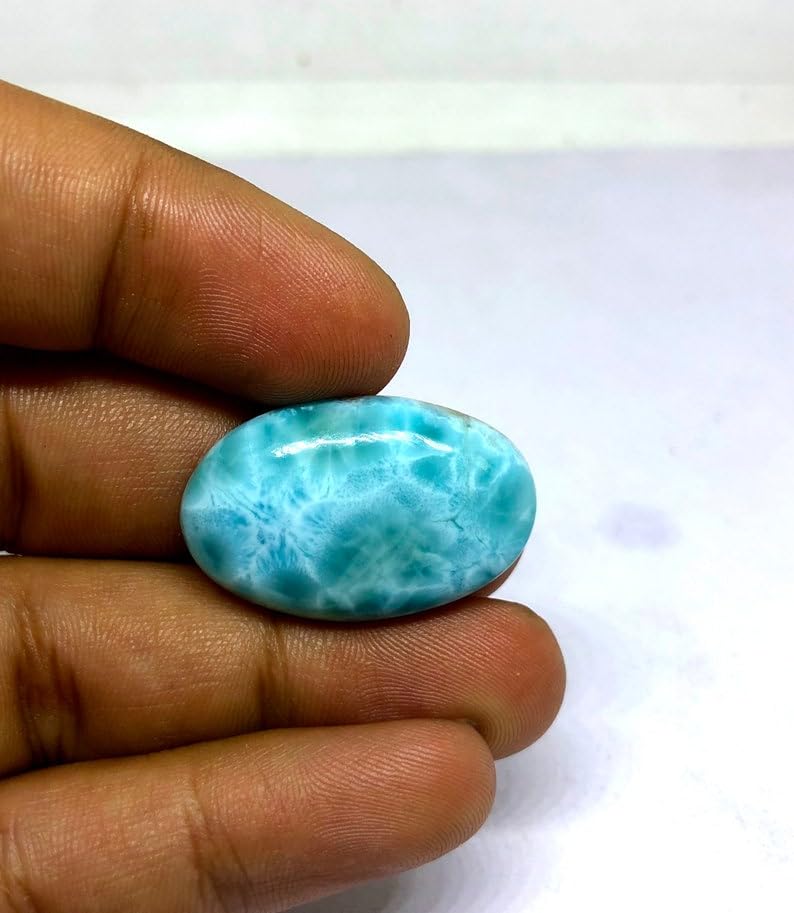 Larimar naturel ovale de qualité gemme pour création de bijoux d'exception - 4
