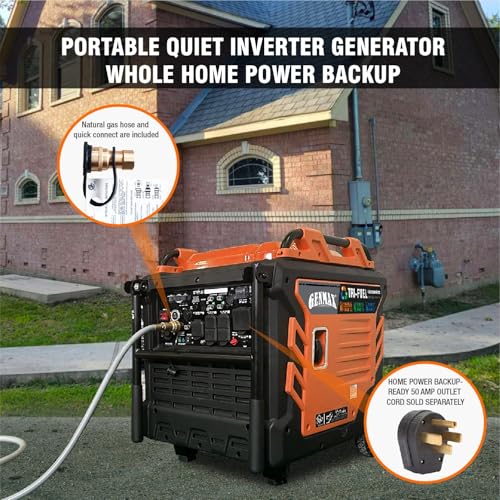 GENMAX Tri Fuel Generator,10500-Watt 458cc Tri Fuel Gasoline Propane Natural Gas Portable 50A Generator with Remote Start,Ideal for Home backup power. by GENMAX - Image 7