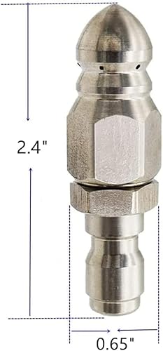 Miniatura 10 de MILLIE Boquilla de chorro de alcantarillado con conector rápido de 14 pulgadas boquilla de manguera de drenaje a presión