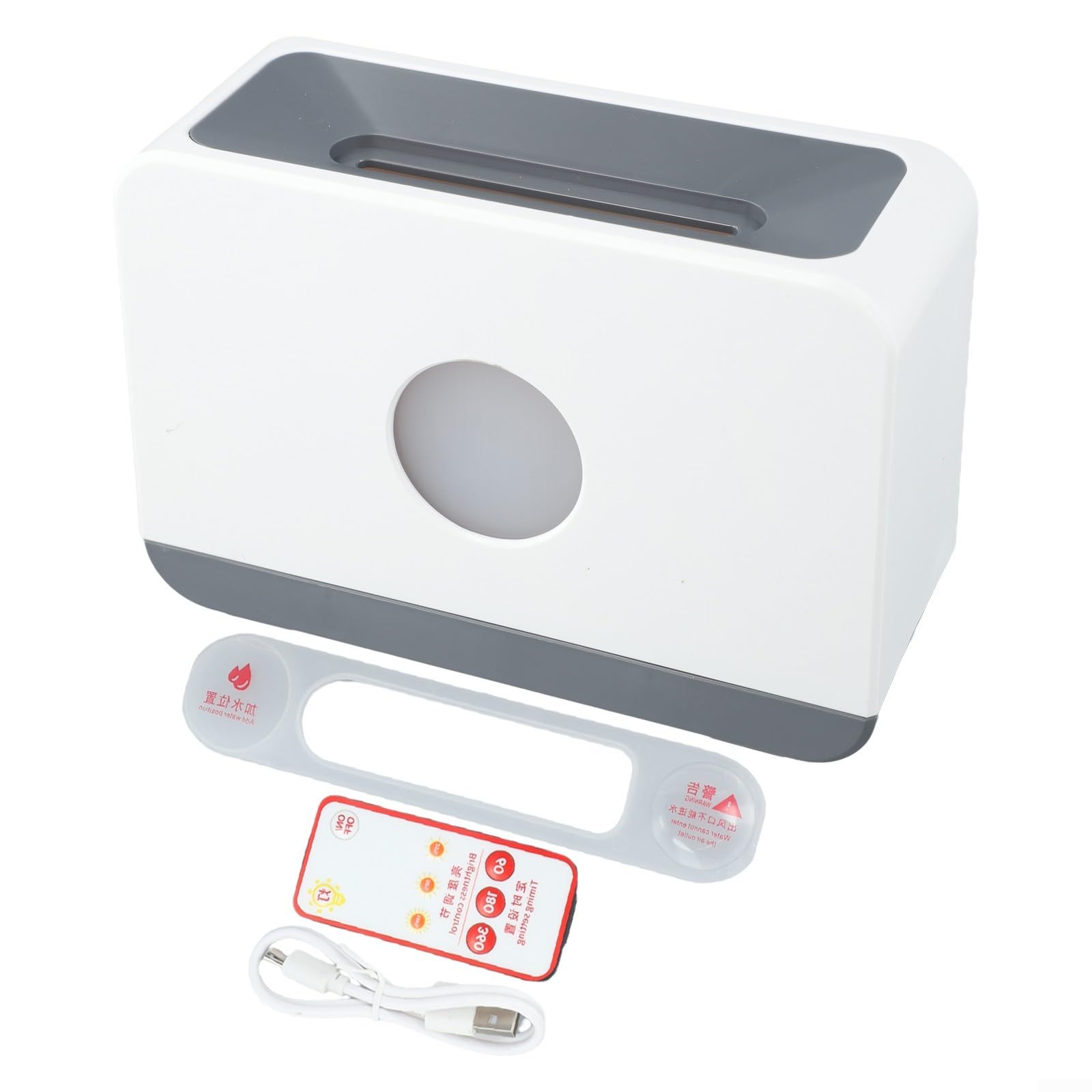 Humidificateur diffuseur d'arômes effet flamme noir blanc pour maison et chambre