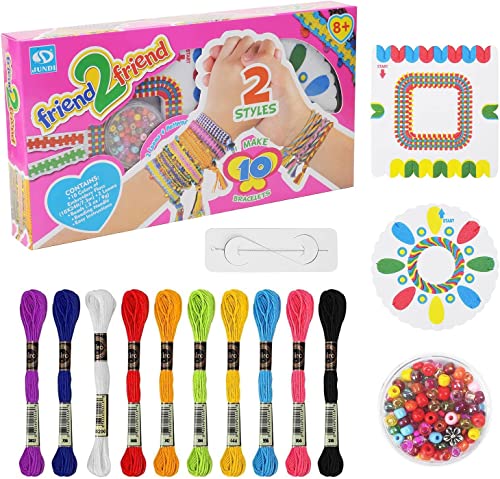 HOXBEIT Kit de Fabricación de Pulseras de la Amistad para Niñas, Juego de Fabricación de Pulseras de Cuentas, Regalo de Bisutería Trenzada para Niñas Adolescentes-Azul Cover