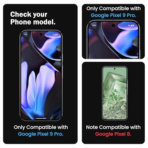 Image of ArmourPro Military-Grade Tempered Glass for Google Pixel 9 Pro - 9H Anti Scratch, Edge-to-Edge Coverage, HD Clarity, Smooth Touch, Case Friendly, Easy Installation Kit with Cable Protector