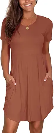 Nova In Sky Women's Casual Dresses Short Sleeve Summer Dress with Pockets