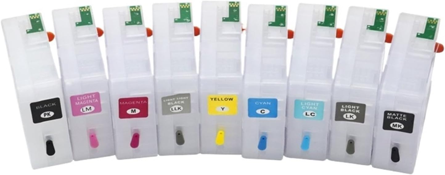 Compatible with P800 SC-P800 Printers T8501-T8509 Capacity 80 Ml Refillable Empty Ink Cartridges(T8509)