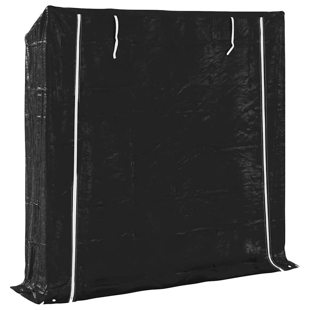 vidaXL Leñero con Protector de Lluvia 200x40x200 cm Acero galvanizado, Almacenamiento de leña, Soporte para leña para Chimenea, Almacenamiento de leña para Interior