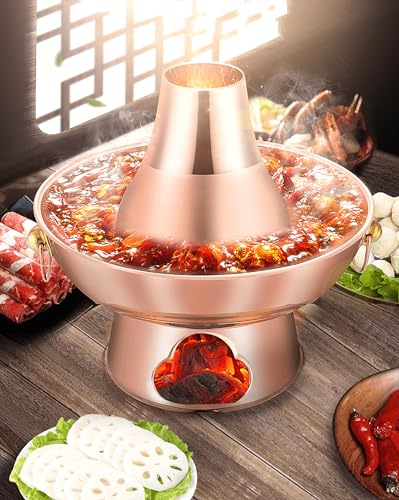 Olla China para Fondue de Carbón 28 cm de Cobre miniatura 4