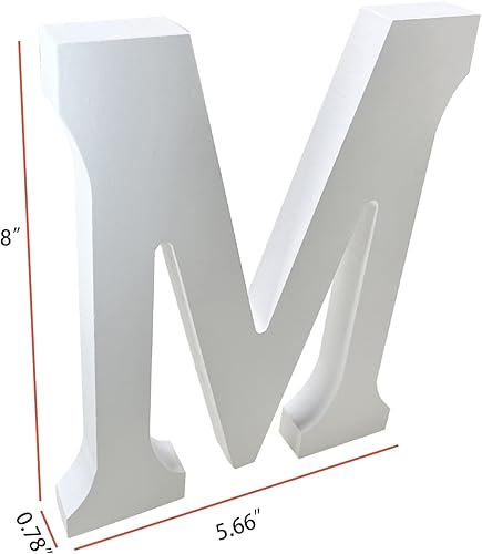 Miniatura 2 de Letras de madera M, letras grandes del alfabeto de madera de 8 pulgadas, sin terminar, diseño de letras grandes de pie para decoración de escritorio