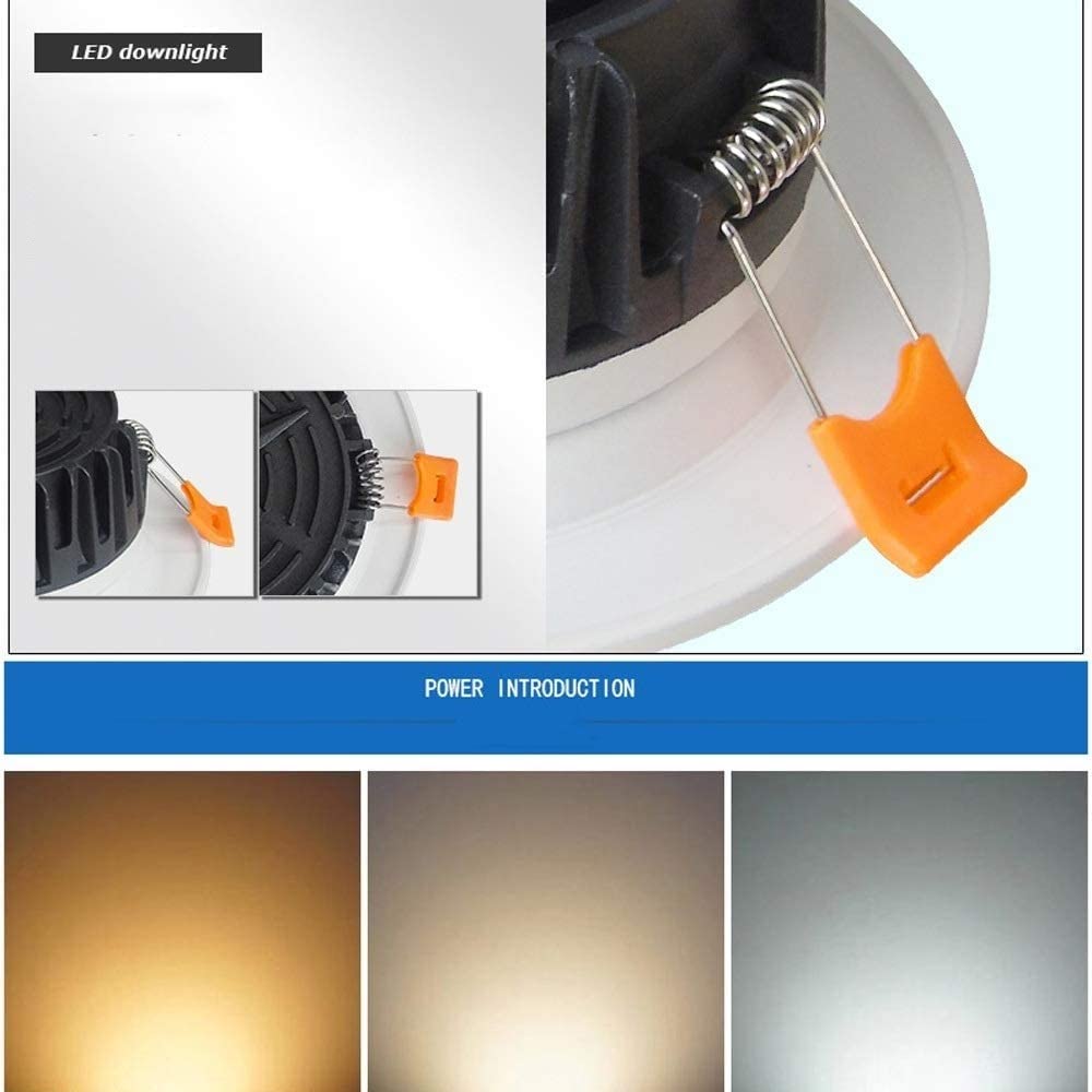 Luces empotradas, Iluminación empotrada, Panel de luz, Foco Techo 7W, empotrable, antideslumbrante for Cocina y baño(Neutral Light)