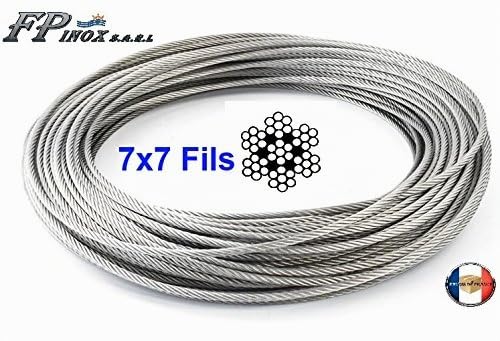 Cable Diamètre 6mm En inox A4 7x7 fils - Couronne de 10 mètres - Garde Corps