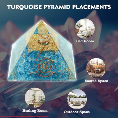 Image of Turquiose Pyramid | 2-Inch Approx | Emotional Healing, and Harmony | Perfect for Meditation and Gifting | Vastu Remedy | Pack of 1|