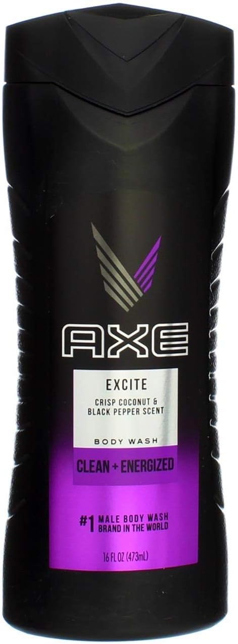 AXEExcite Body Wash, Crisp Coconut and Black Pepper, 16 fl oz (473 ml) (Bundle of 4)
