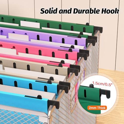 Shutex Pastas de arquivo de plástico com capacidade extra, pacote com 12 pastas suspensas de tamanho