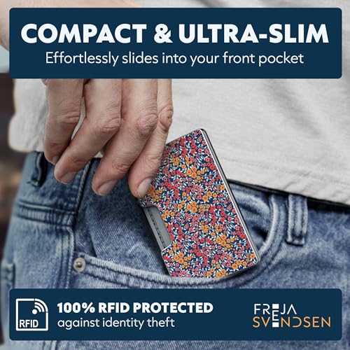 Image of Slim RFID Blocking Card Holder & Money Clip - Aluminum Wallet for Men & Women - Front Pocket Metal Minimalist Wallet Holds 15 Cards - Credit Card Holder - Durable, Lightweight, Unique Engraved Design