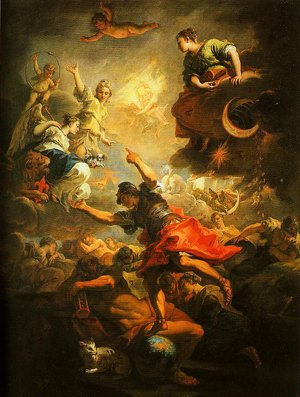 Peinture à l'huile d'après Ribot : reproduction Allegory de Tuscany en toile grand format 30x36