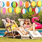 ‎Renbuzhu 15PCS Pool Party Decorations Beach Ball Paper Lanterns - Summer Luau Hawaiian Themed Hanging Decor for Home Birthday Outdoor Indoor - Image 4