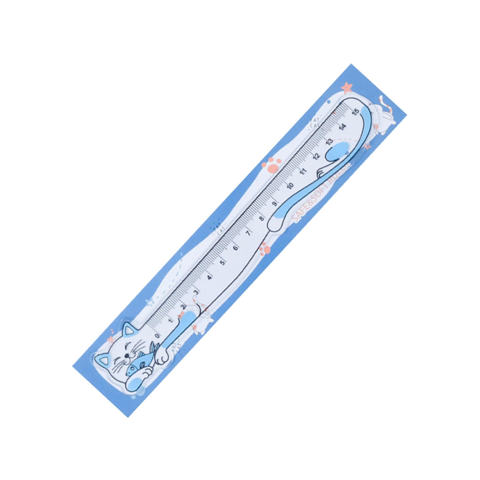 15cm Lovely Cats Ruler with Scale Soft Straight Rulers Measuring Tool for Engineering Teaching Lovely Cats