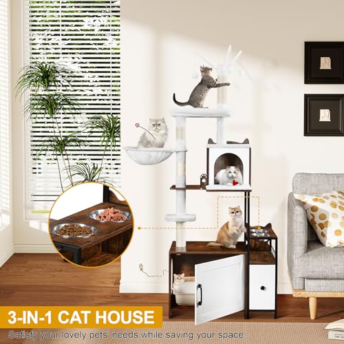 Torre para Gatos con Caja de Arena Encapuchada 3 en 1 miniatura 2