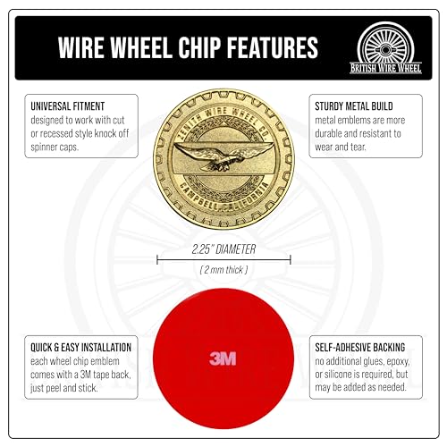 Image of Zenith Gold 3D Metal Wheel Chip Emblem (Single) | 24K Triple Gold Plated Solid Metal Wheel Chip Emblem, 2.25 inch | Designed for Lowriders with Recessed Knock Off Spinner Caps