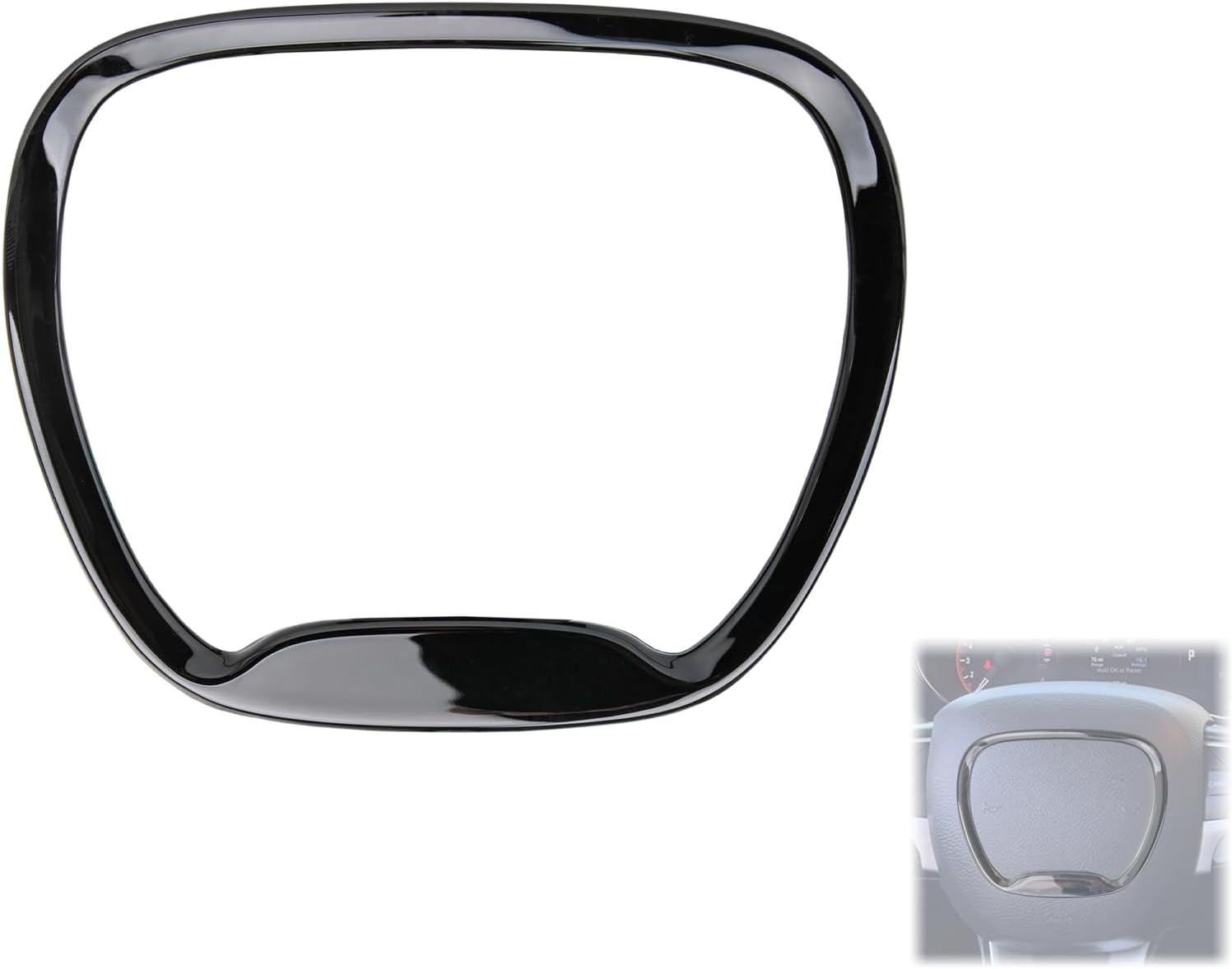 VANEST Central Control Steering Button Frame Trim Compatible with Dodge Challenger Durango 2015-2025, Car Interior Decoration Accessories (Black)