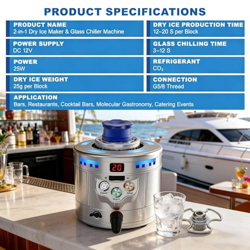 Mini máquina profesional 2 en 1 para enfriar bebidas y hielo seco miniatura 7