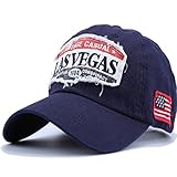 Sporty Baseballcap Las Vegas Distressed Snapback Vintage Used Look Retro Poker Casino Oldschool Kappe Mütze Cap Schirmmütze Basecap verstellbar (Navy)