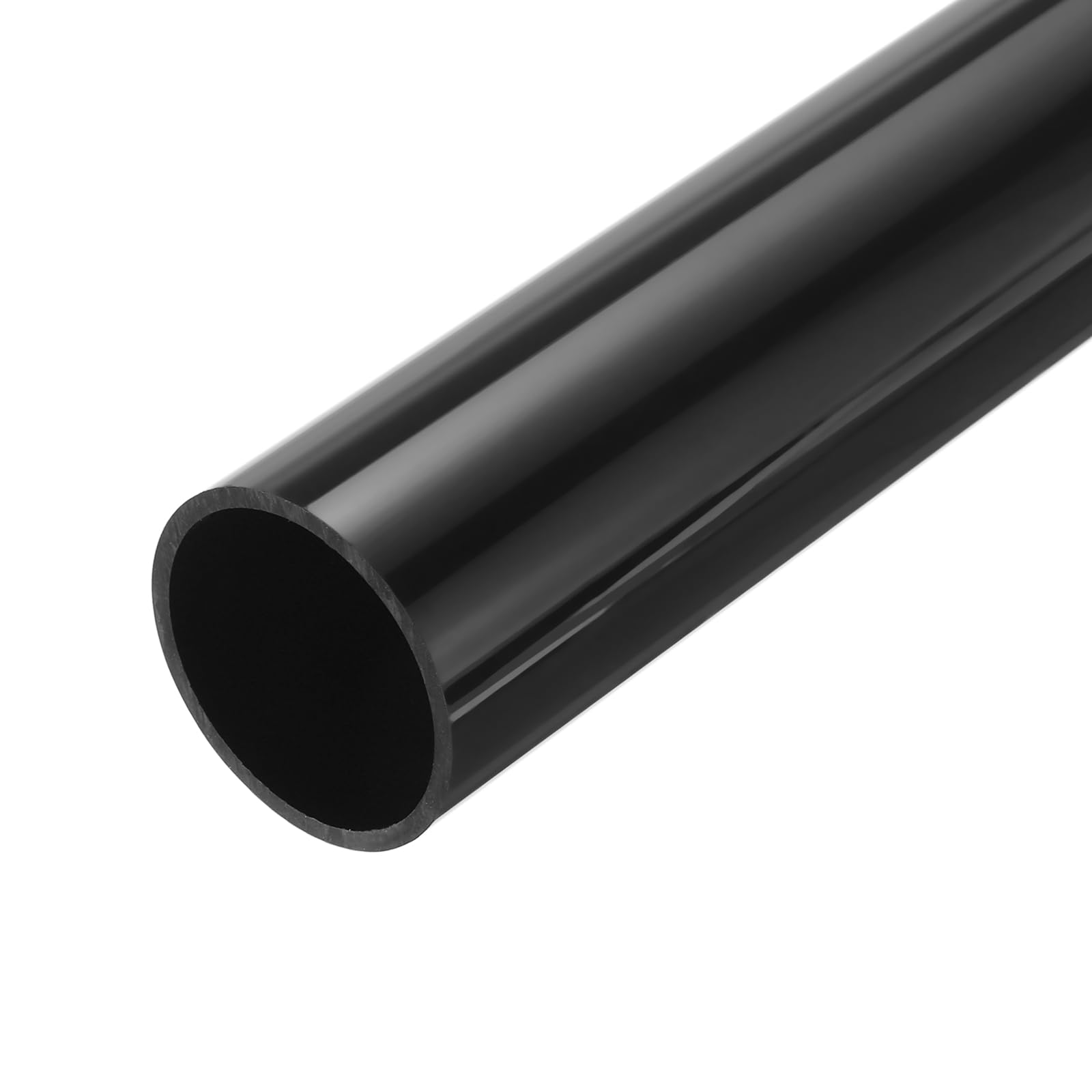 Sourcing Map Tubo rigido in PVC da 5 cm, diametro interno 45mm, diametro esterno 350 mm, nero, ad alto impatto, per tubi dell'acqua e artigianato, manicotto per cavi